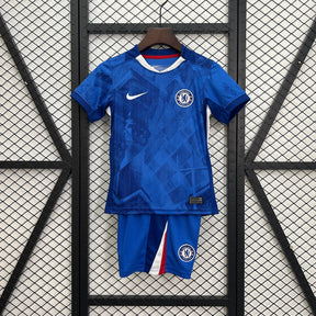 Kids Chelsea Home Kit 25/26 with World Champions 25 printing