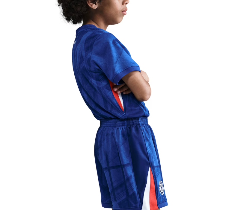 Kids Chelsea Home Kit 25/26 with World Champions 25 printing