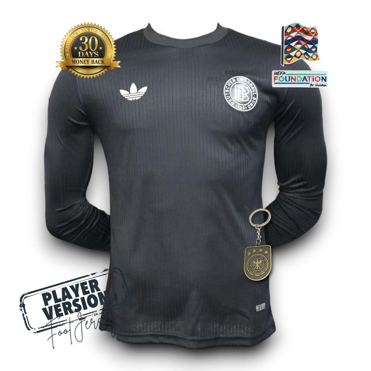 Germany 125th Anniversary Player Jersey Long Sleeve Black