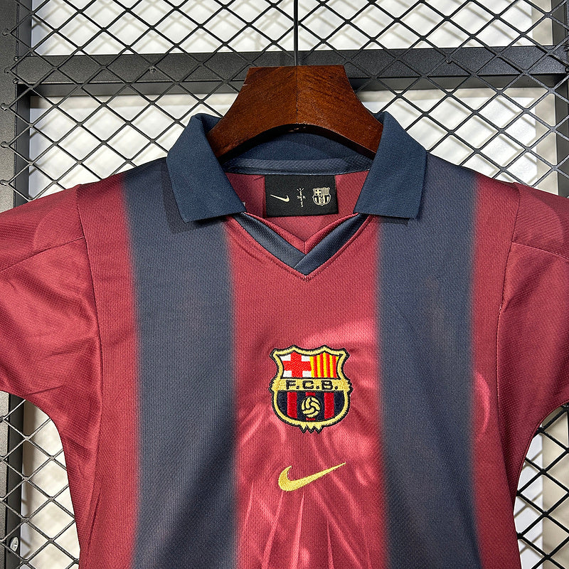 Kids Travis Scott x FC Barcelona Retro Kit 2000/01 Home Skeleton