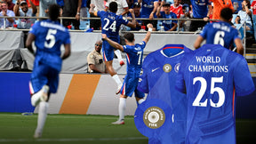 Kids Chelsea Home Kit 25/26 with World Champions 25 printing